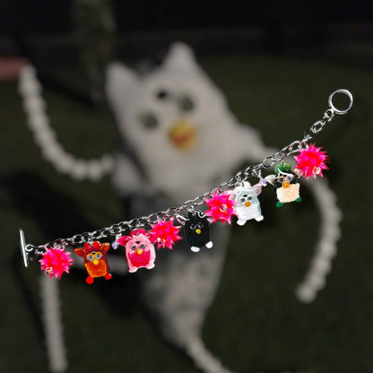 Creepy-cute Furby nostalgic bracelet with glossy resin charms gift store