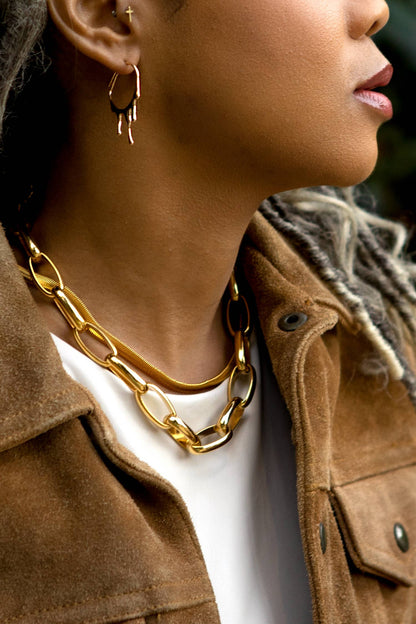 Rain Style 18k Gold Hoop Earrings