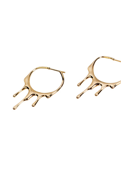 Dripping 18k Gold Hoop Earrings 