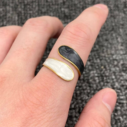 Two Tone 18K Gold Plated Adjustable Ring