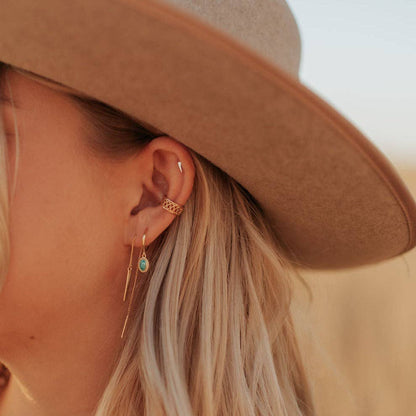 Gift shop jewelry – turquoise huggie earrings
