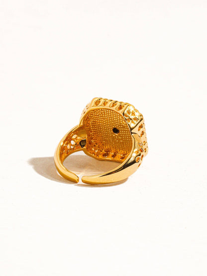 Rouge 18K Gold Red Enamel Vintage Ring