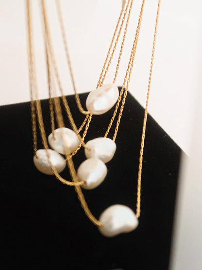 Kinney Non Tarnish Natural Pearl Necklace