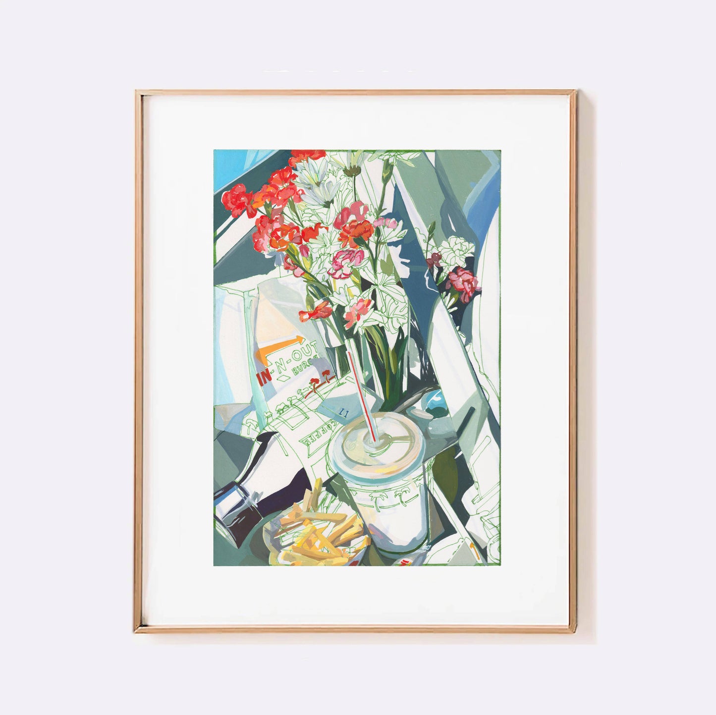 Road Trip with In N Out Art Print