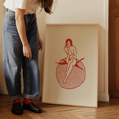 Tomato Girl Vintage Art Print