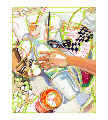Beach Day in Omis Art Print
