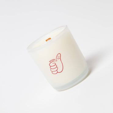 Luxury woodsy scent candle in reusable glass jar with wooden wick gift shop