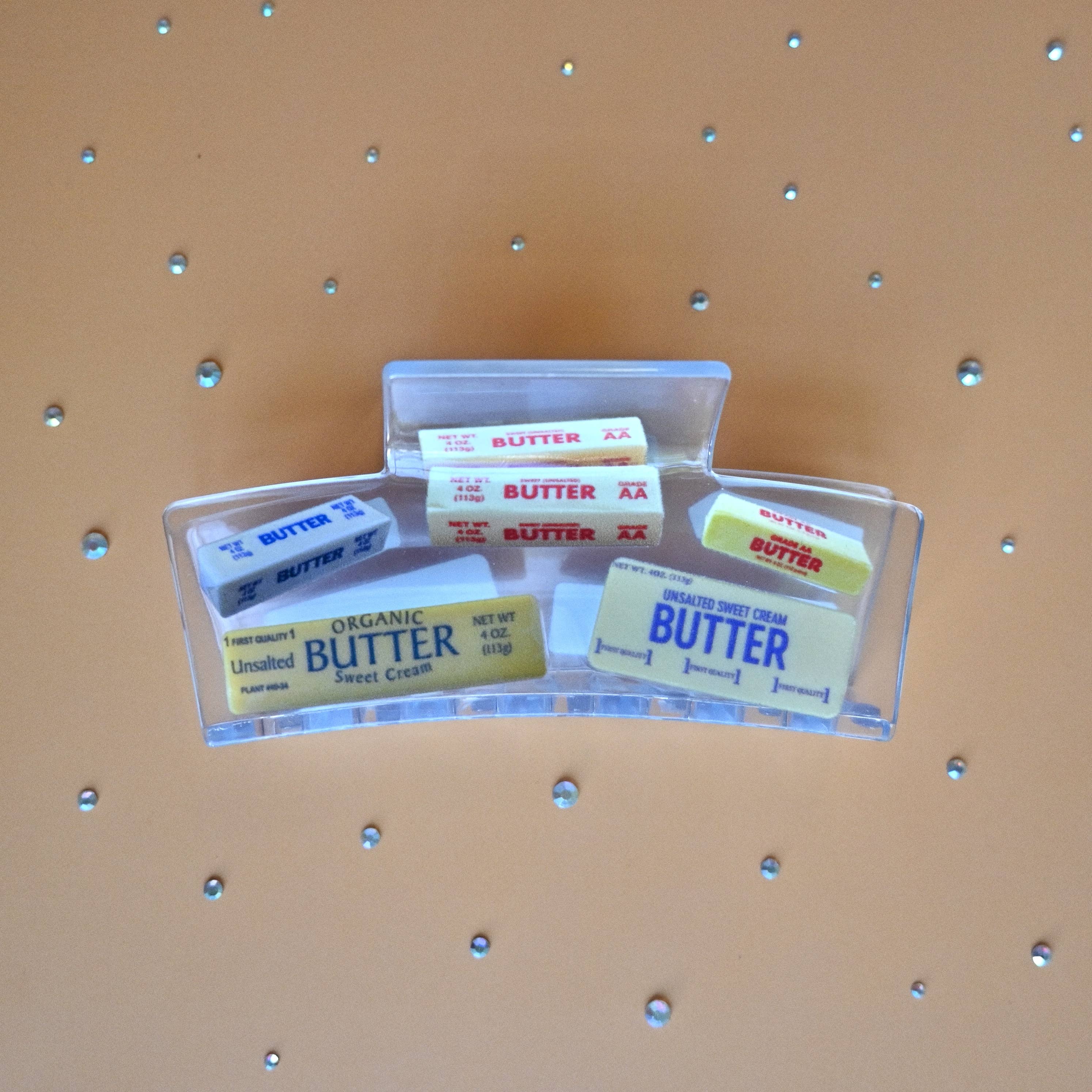 Clear acetate hair clip with sublimated butter collage design gift store 