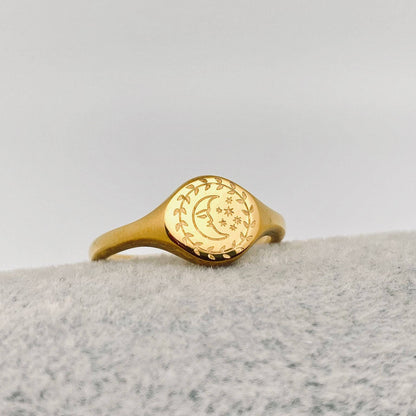 Moon Sun Stars Goddess 18K Gold Plated Ring