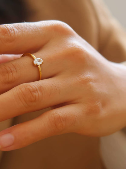 Boris 18K Yellow Gold Oval Thin Ring