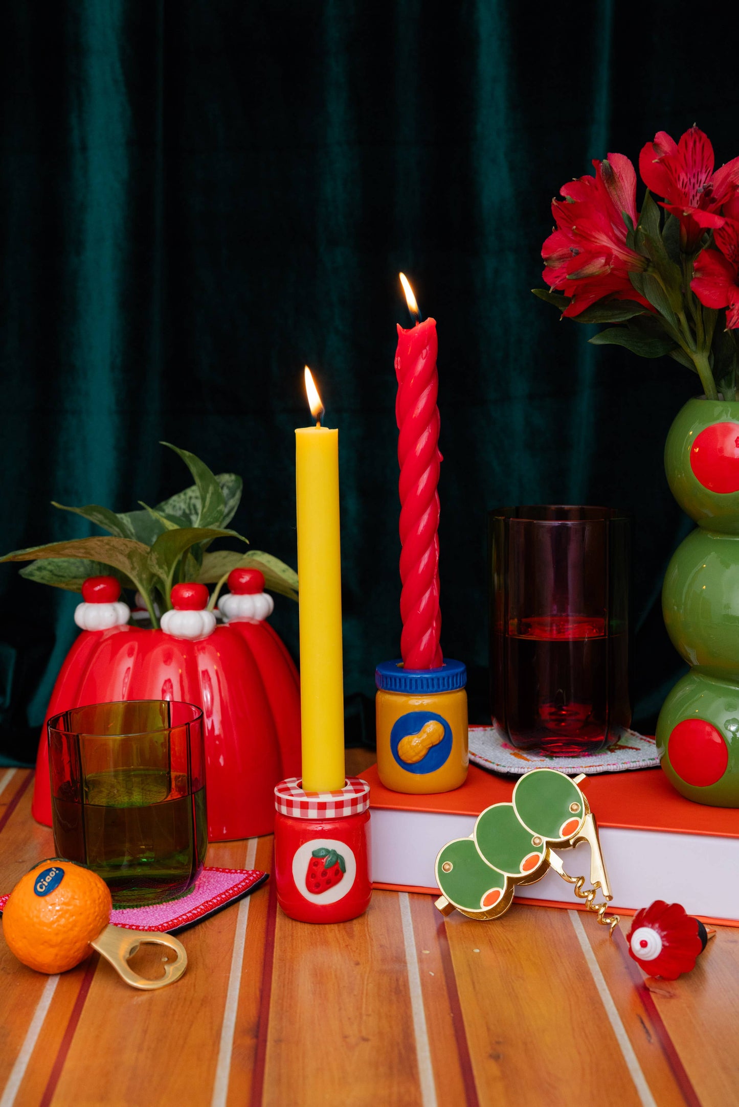 PB&J Taper Candle Holder Set