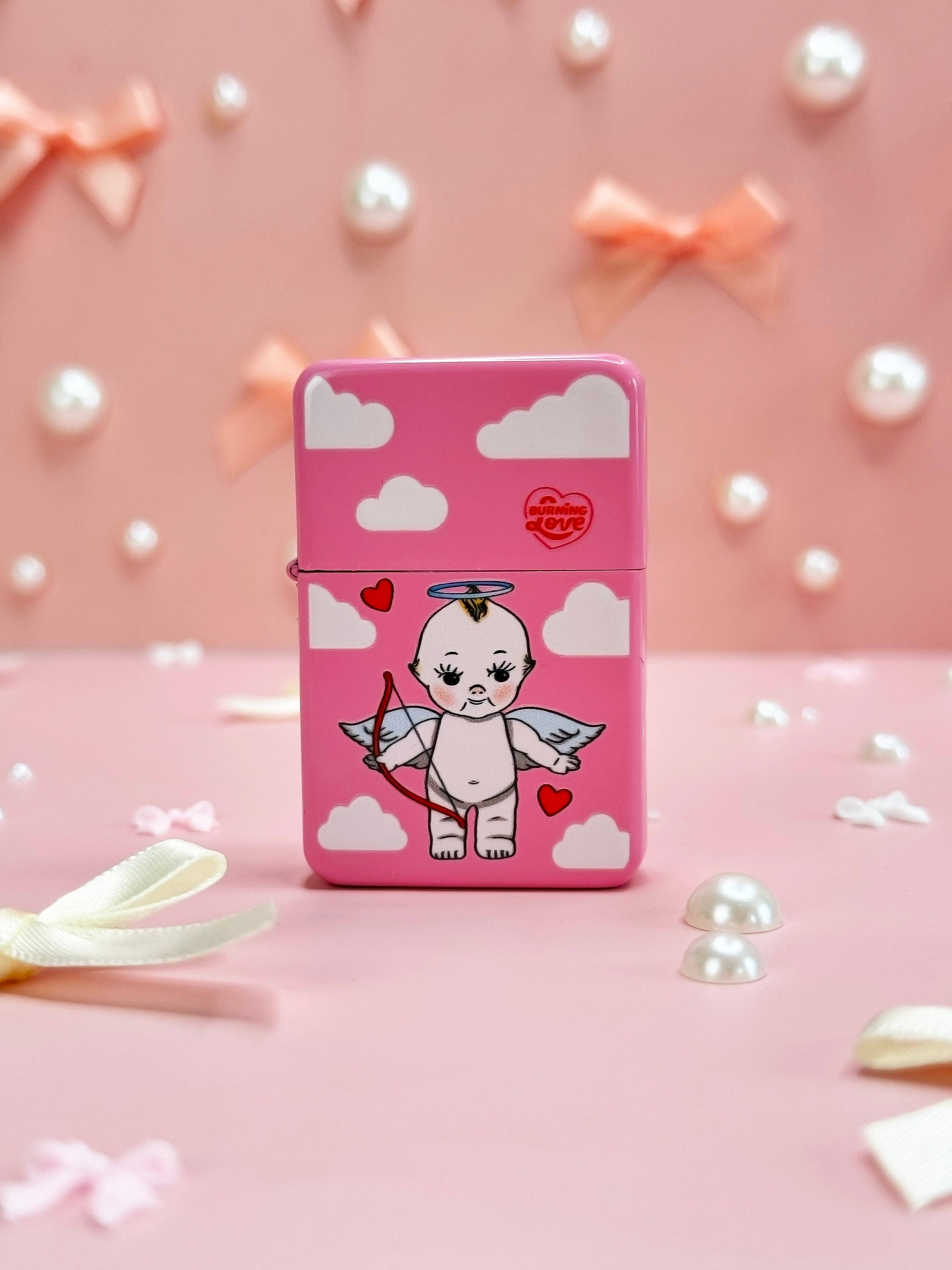 Kewpie lighter refillable pink metal gift