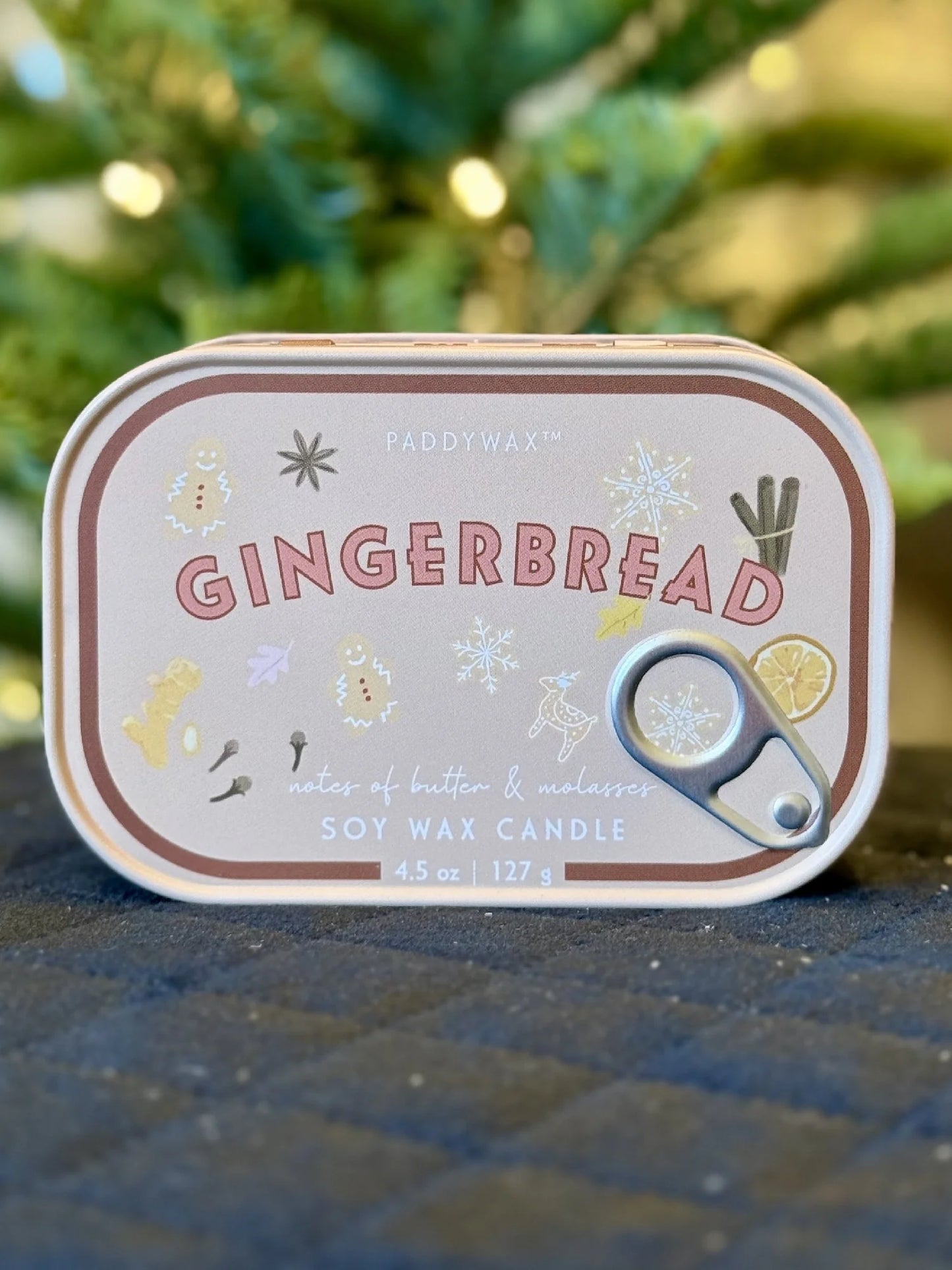 Gingerbread Tin Candle