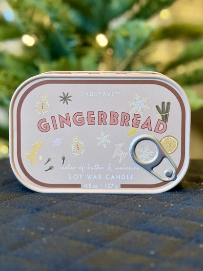 Gingerbread Tin Candle
