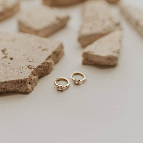 Aspen Diamond Hoops Gold