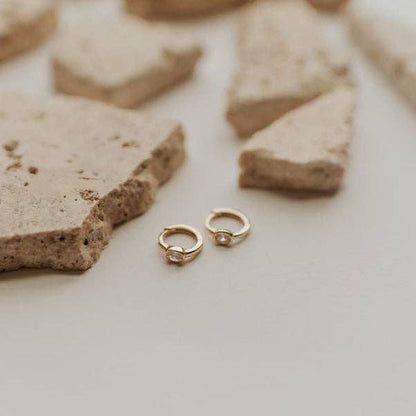 Aspen Diamond Hoops Gold