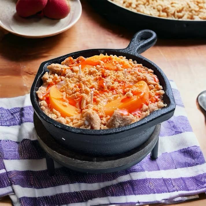 Peach Cobbler Iron Skillet Candle 8 oz