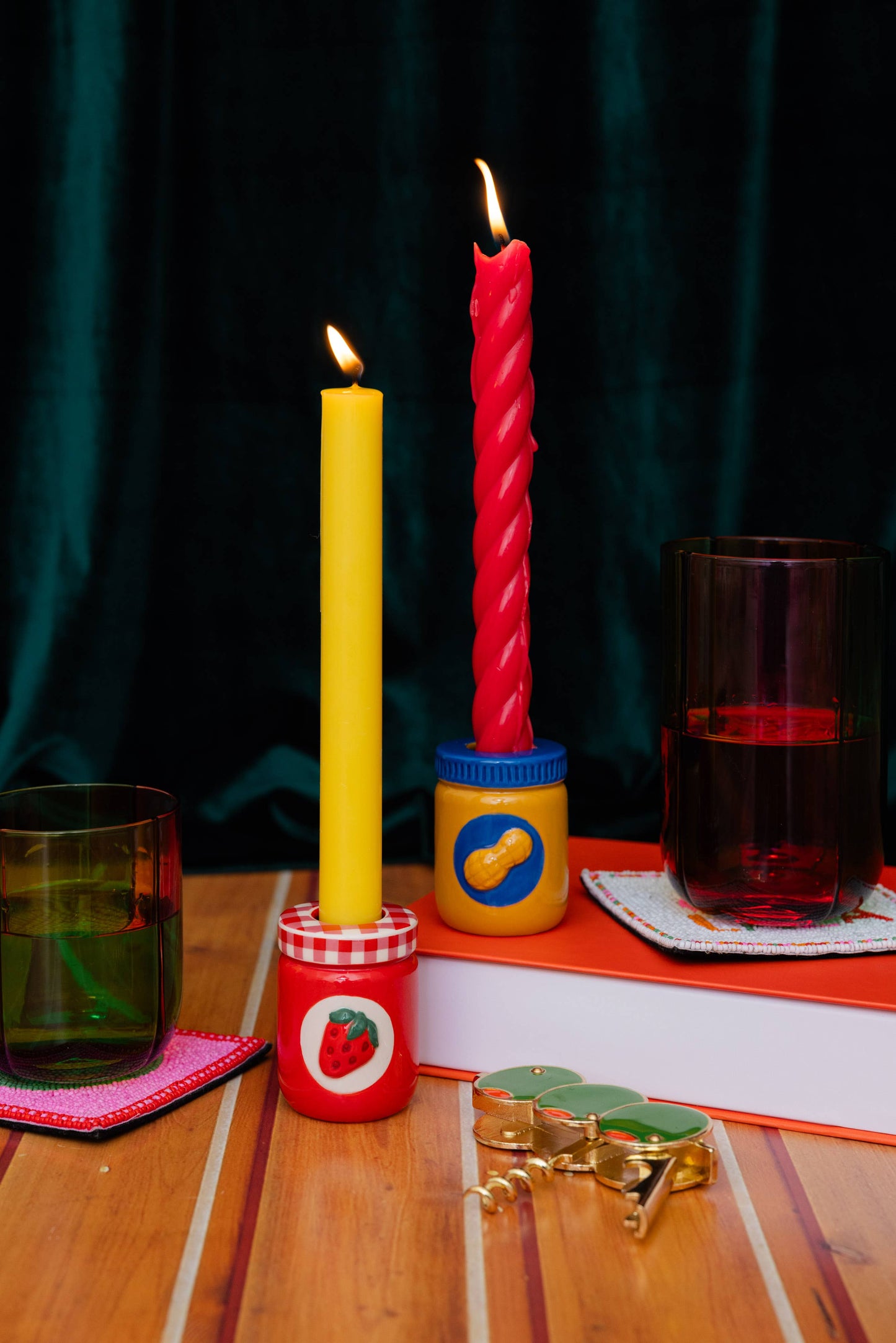 PB&J Taper Candle Holder Set