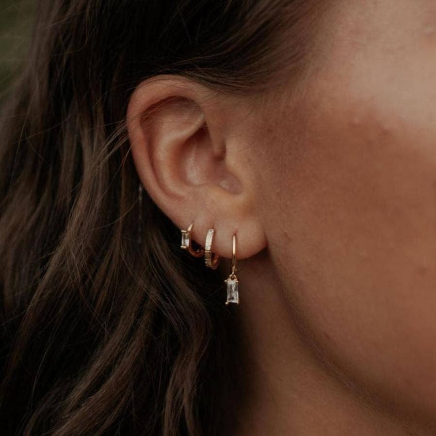 Diana Diamond Hoops: Gold