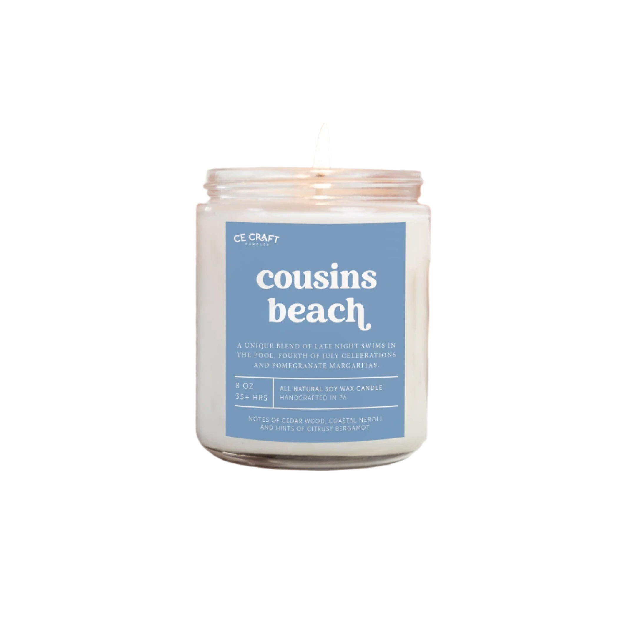 Beach-inspired scented candle from The Summer I Turned Pretty, 8 oz jar