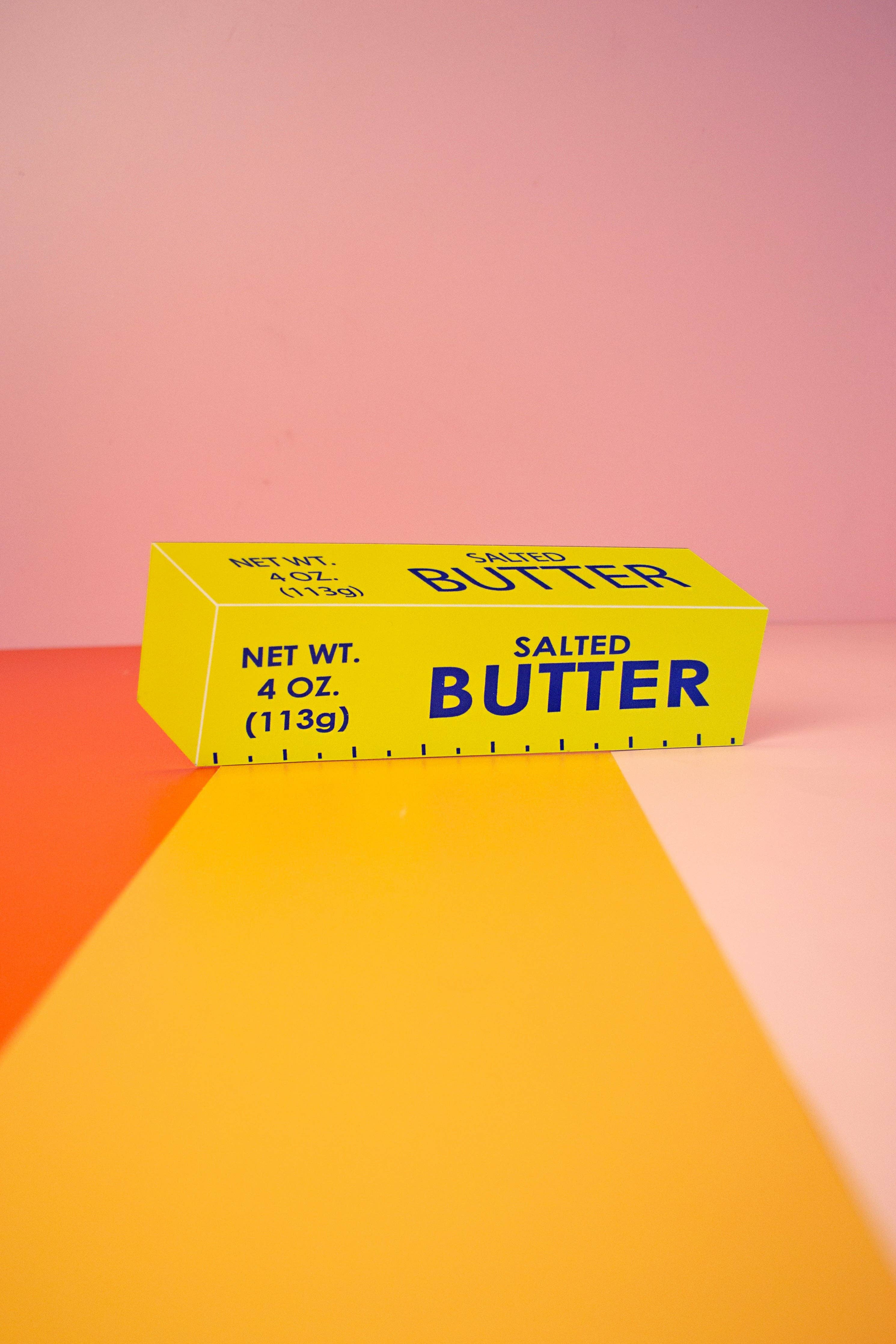 Close-up of yellow butter car magnet – made from weatherproof polyvinyl