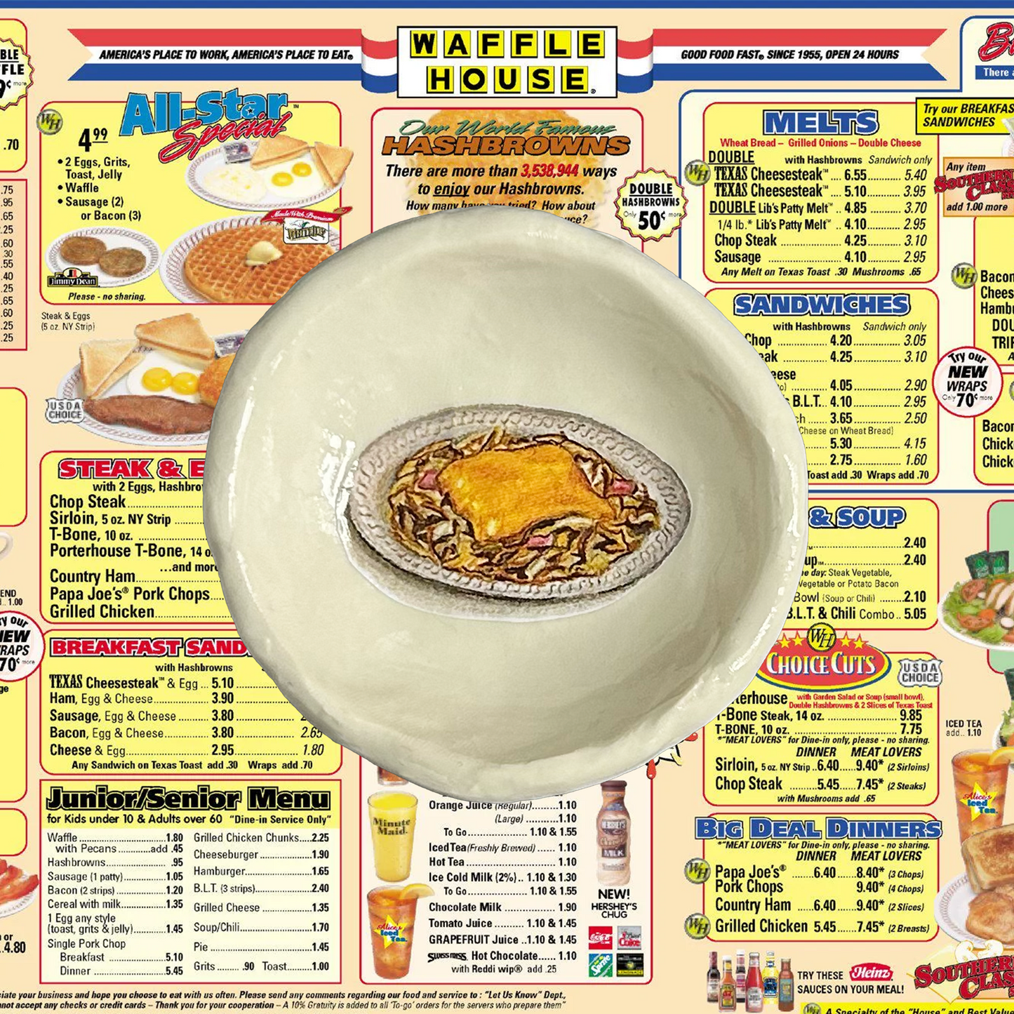 Waffle House inspired hash browns trinket tray wear your snacks 