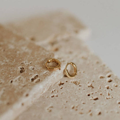 Small gold twist rope hoop earrings