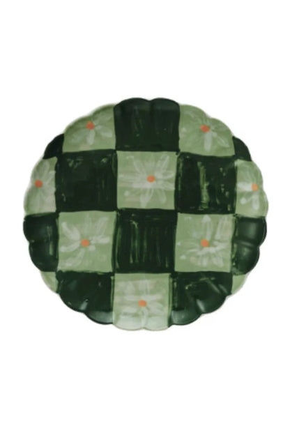 Cottage Core Scalloped Hand Painted Plates