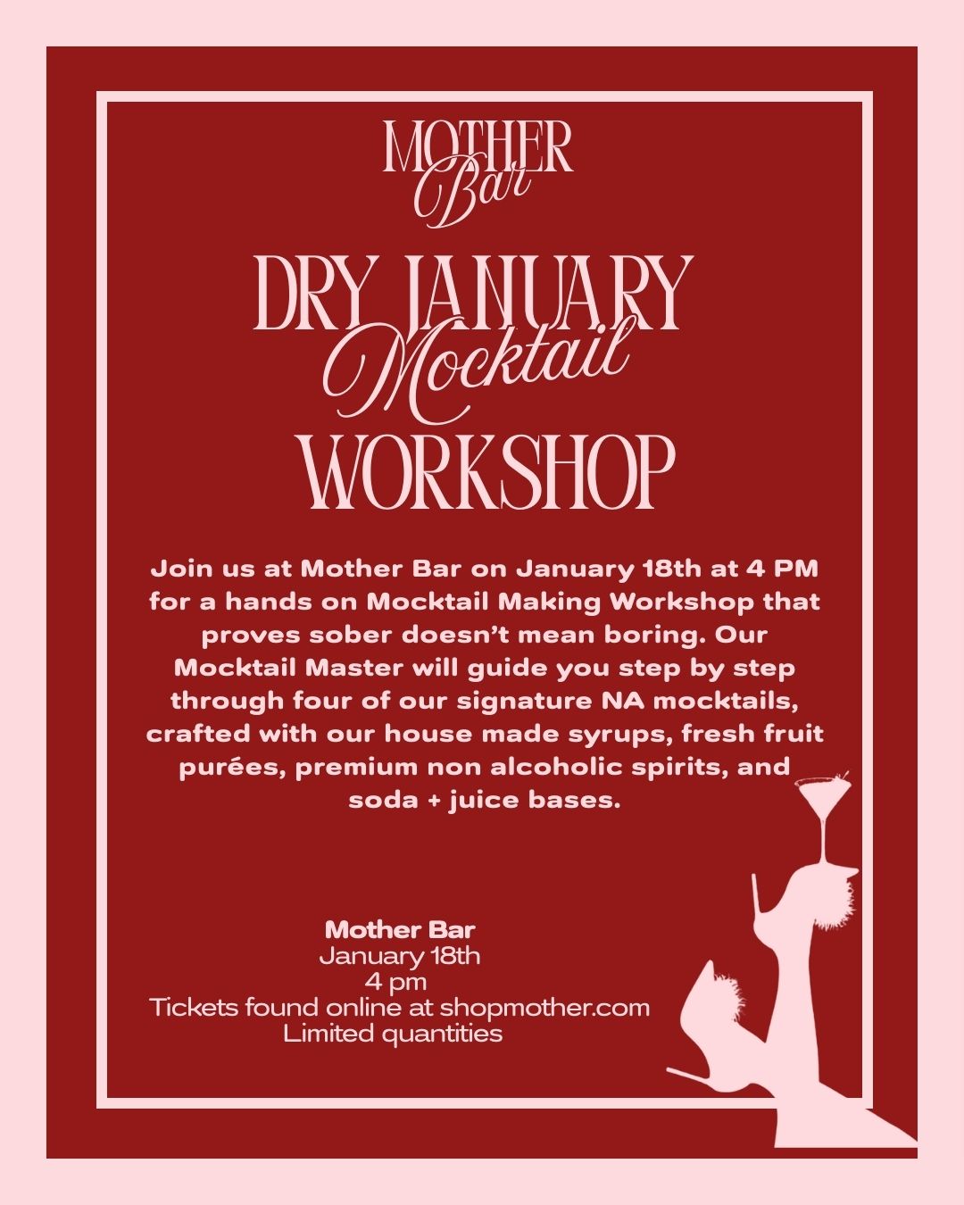 Dry Janurary Mocktail Making Workshop (Jan. 18th @ 4 PM)