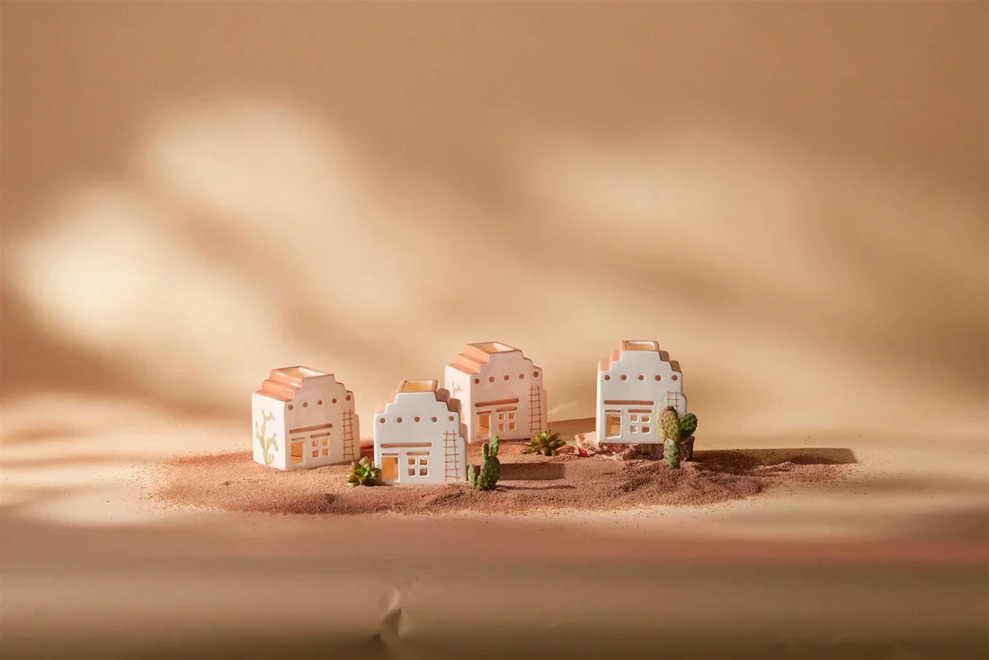 Santa Fe Adobe Style Incense & Tea Light Holder Ceramic House