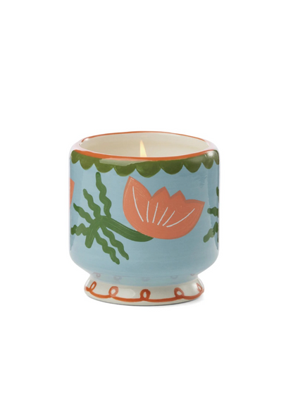 Cactus Flower Hand Painted Flower Ceramic Candle