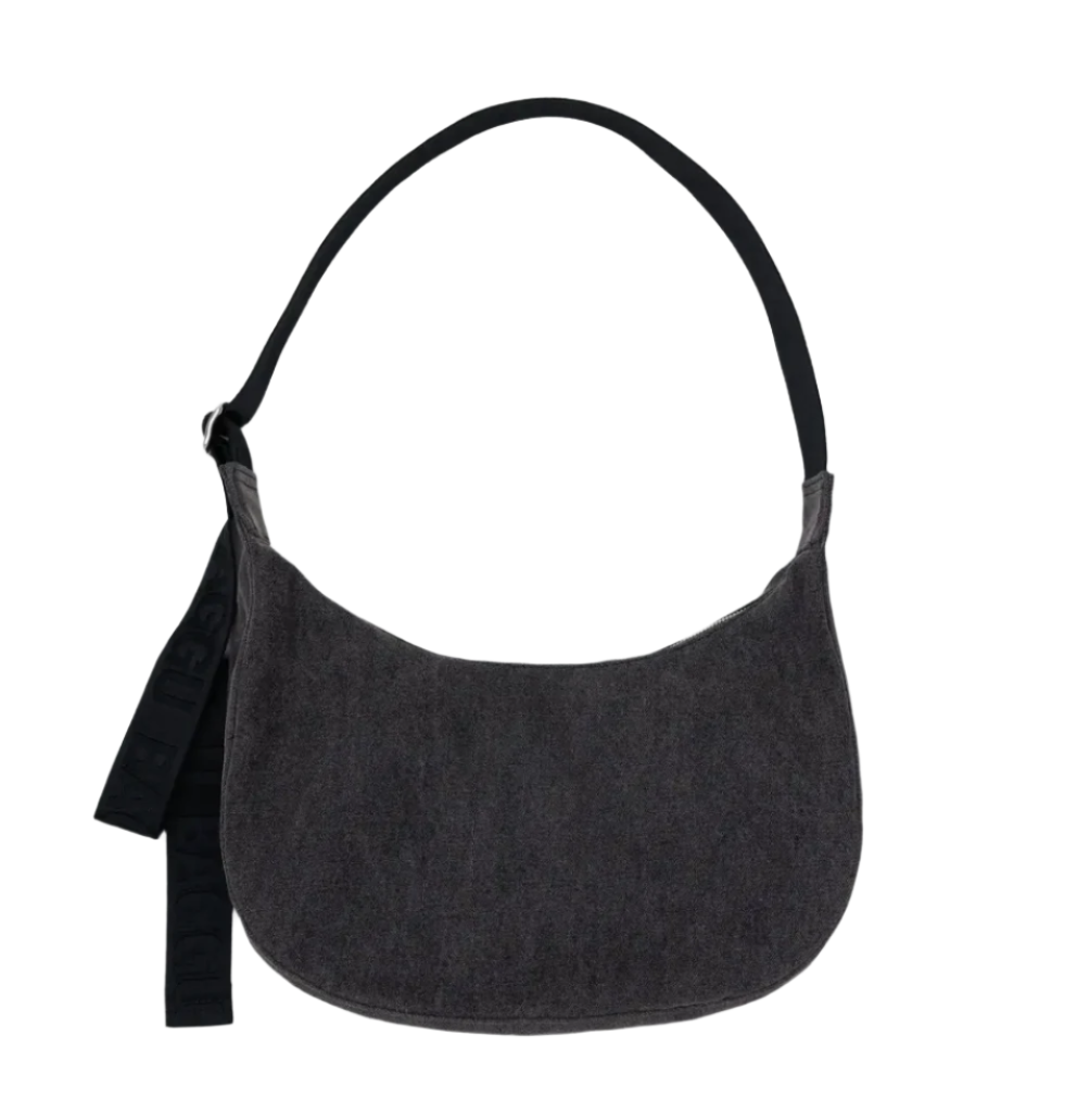 Washed Black Denim Medium Baggu