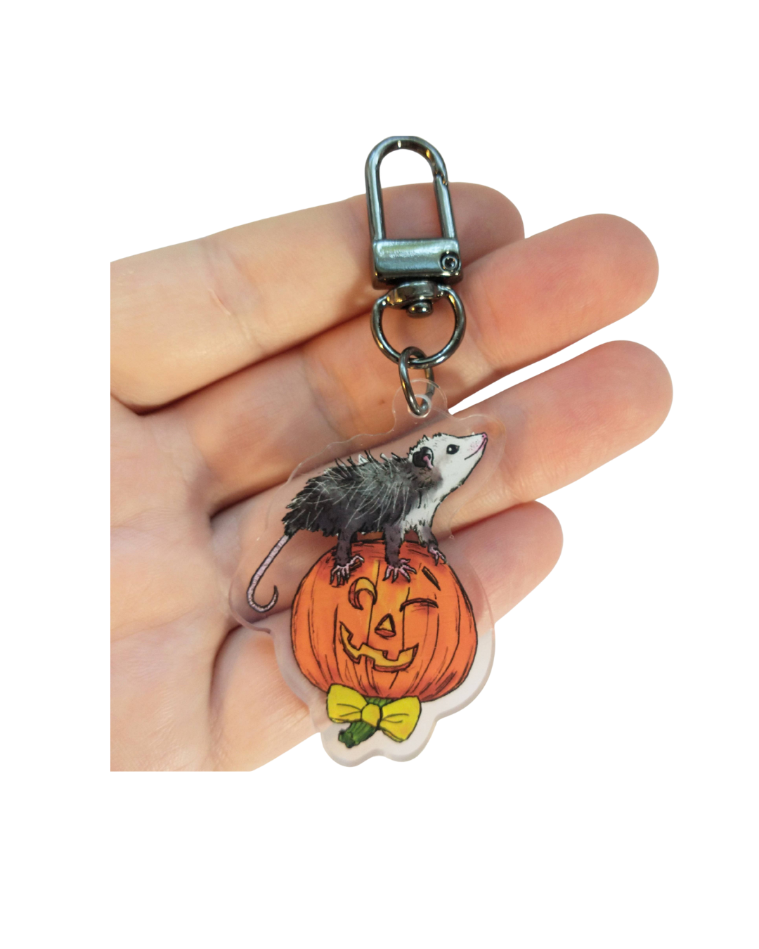 Possum Pumpkin acrylic keychain with U-clasp gift store