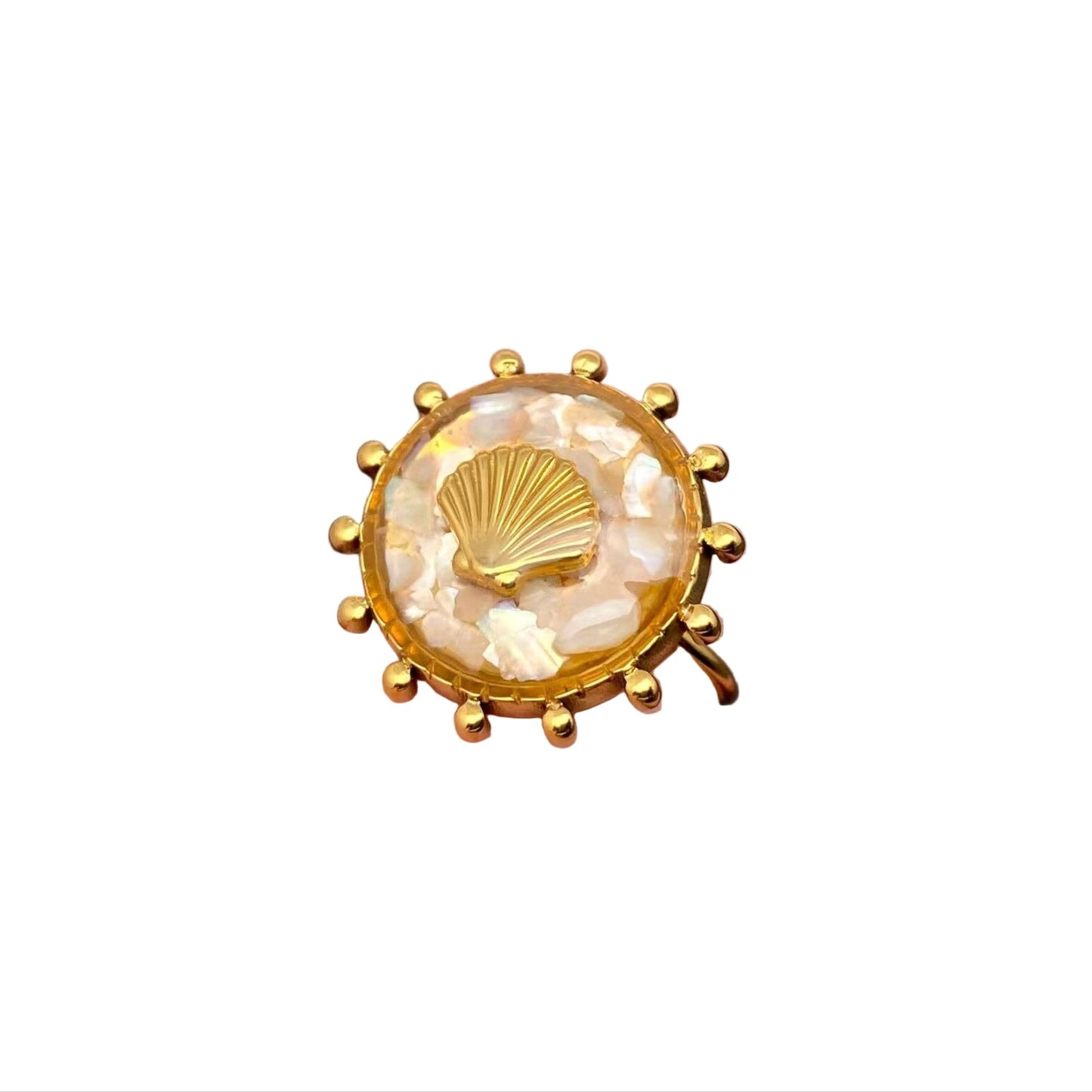 Shattered Shell 18K Gold Plated S.Steel Scallop Ring