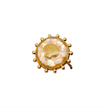 Shattered Shell 18K Gold Plated S.Steel Scallop Ring