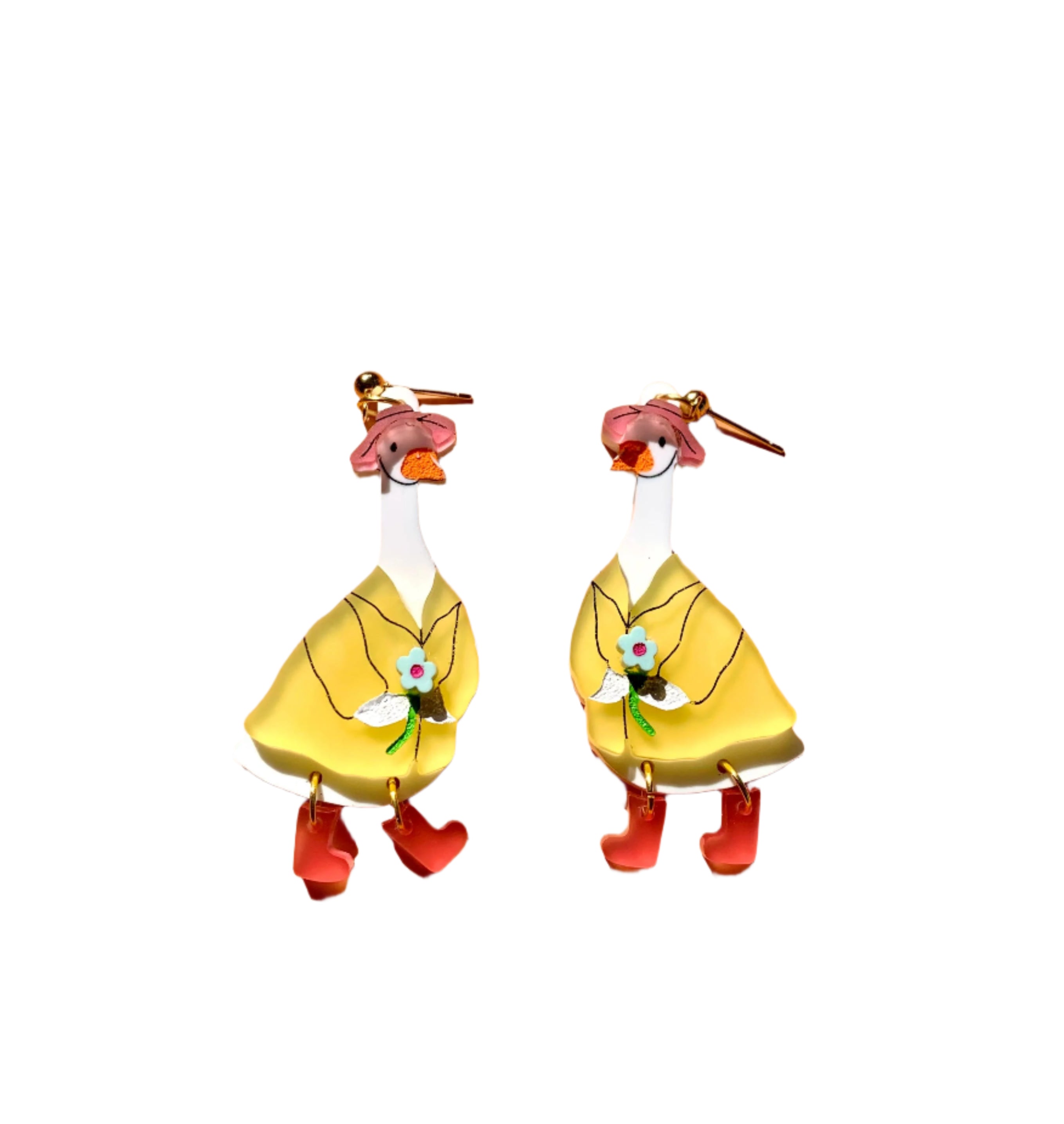 Goose Earrings in Rain Jackets