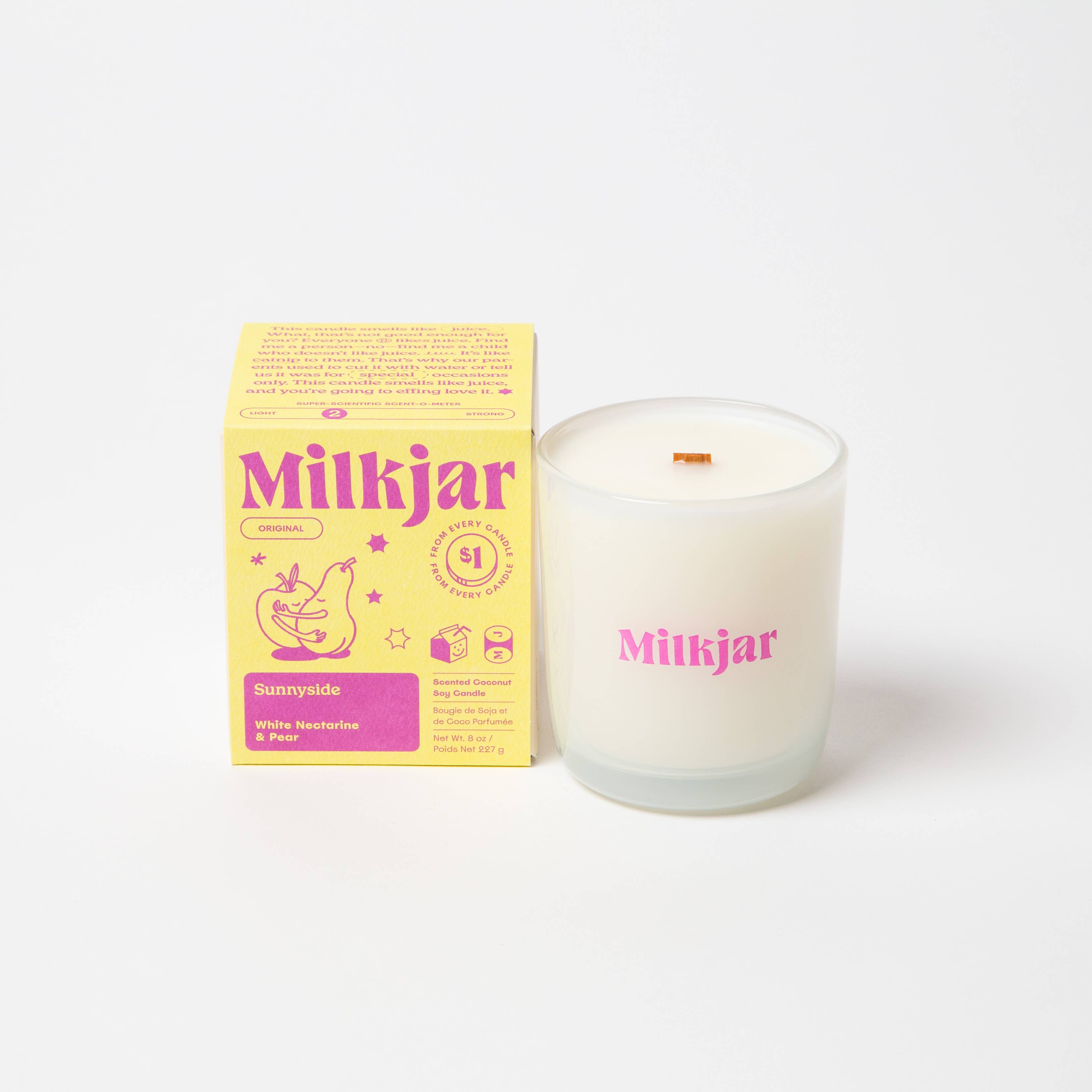 Juicy pear and white nectarine scented coconut soy candle