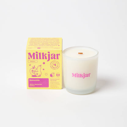 Juicy pear and white nectarine scented coconut soy candle