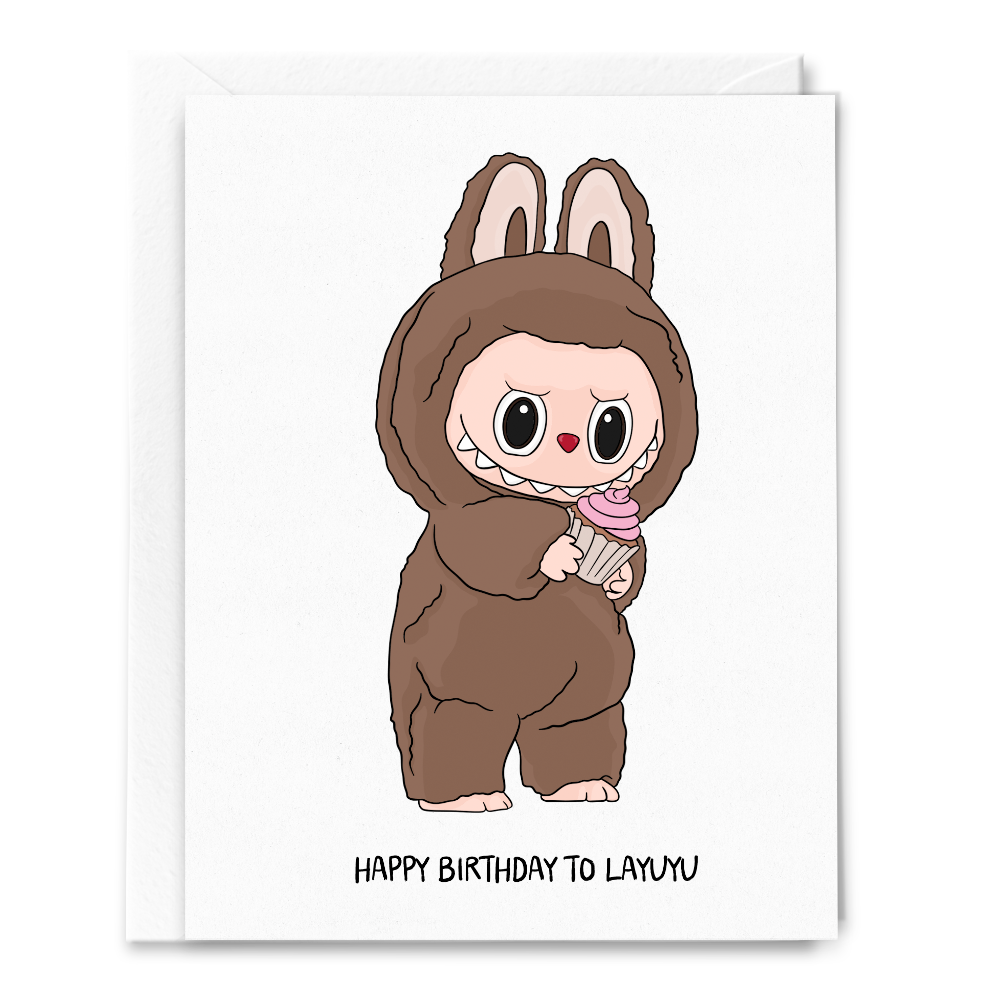 Happy Birthday to Layuyu card with original pop culture artwork trendy greeting card