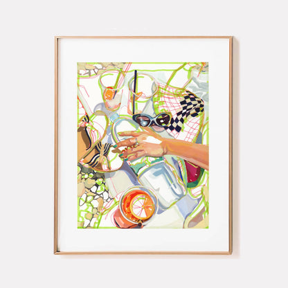 Beach Day in Omis Art Print