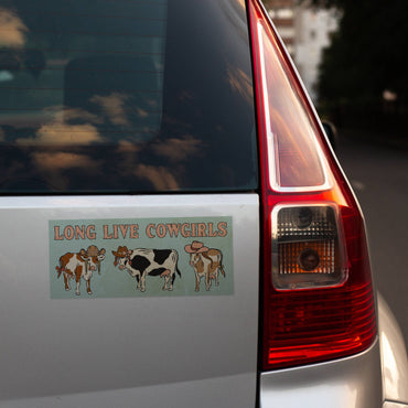 Western cow-themed bumper sticker  perfect gift store pick 
