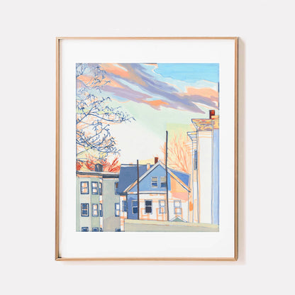 Cambridge Winter Light New England Art Print