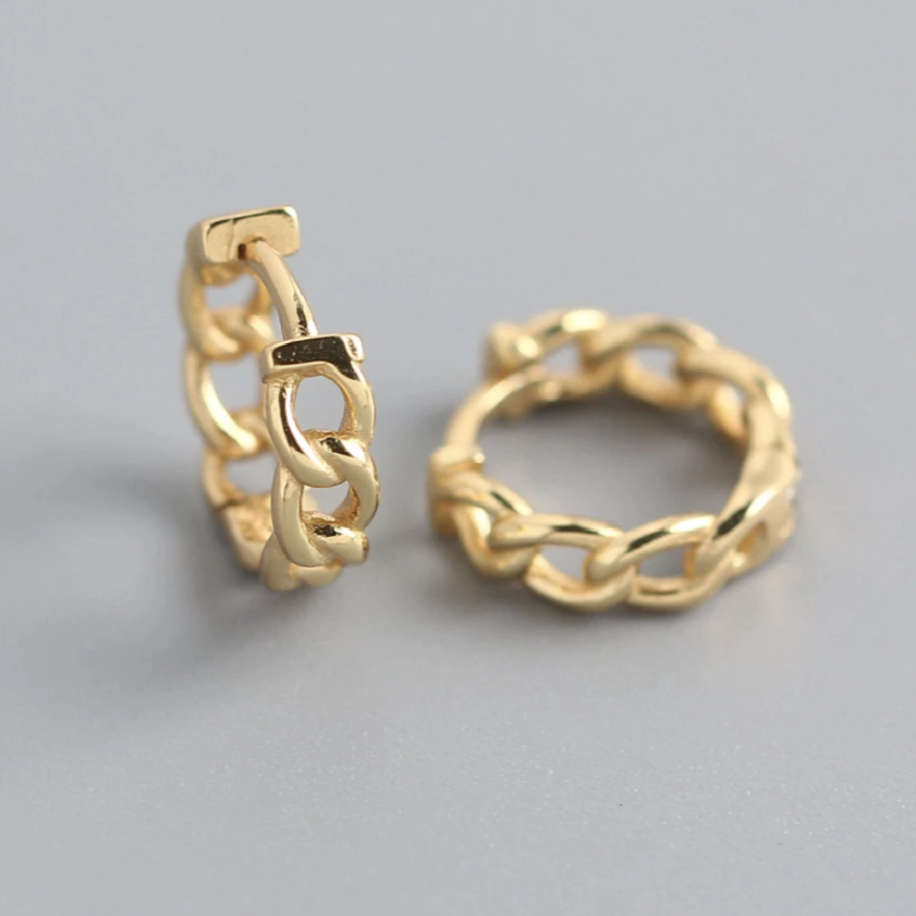 Peri 12mm sterling silver huggie hoop earrings