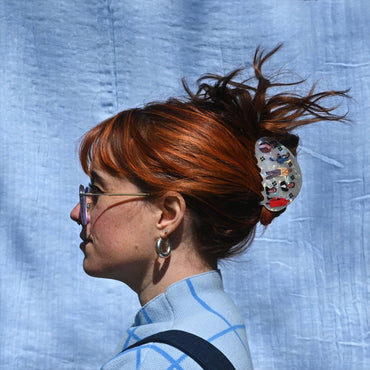 Lightweight hair accessory featuring Pedro Pascal collage