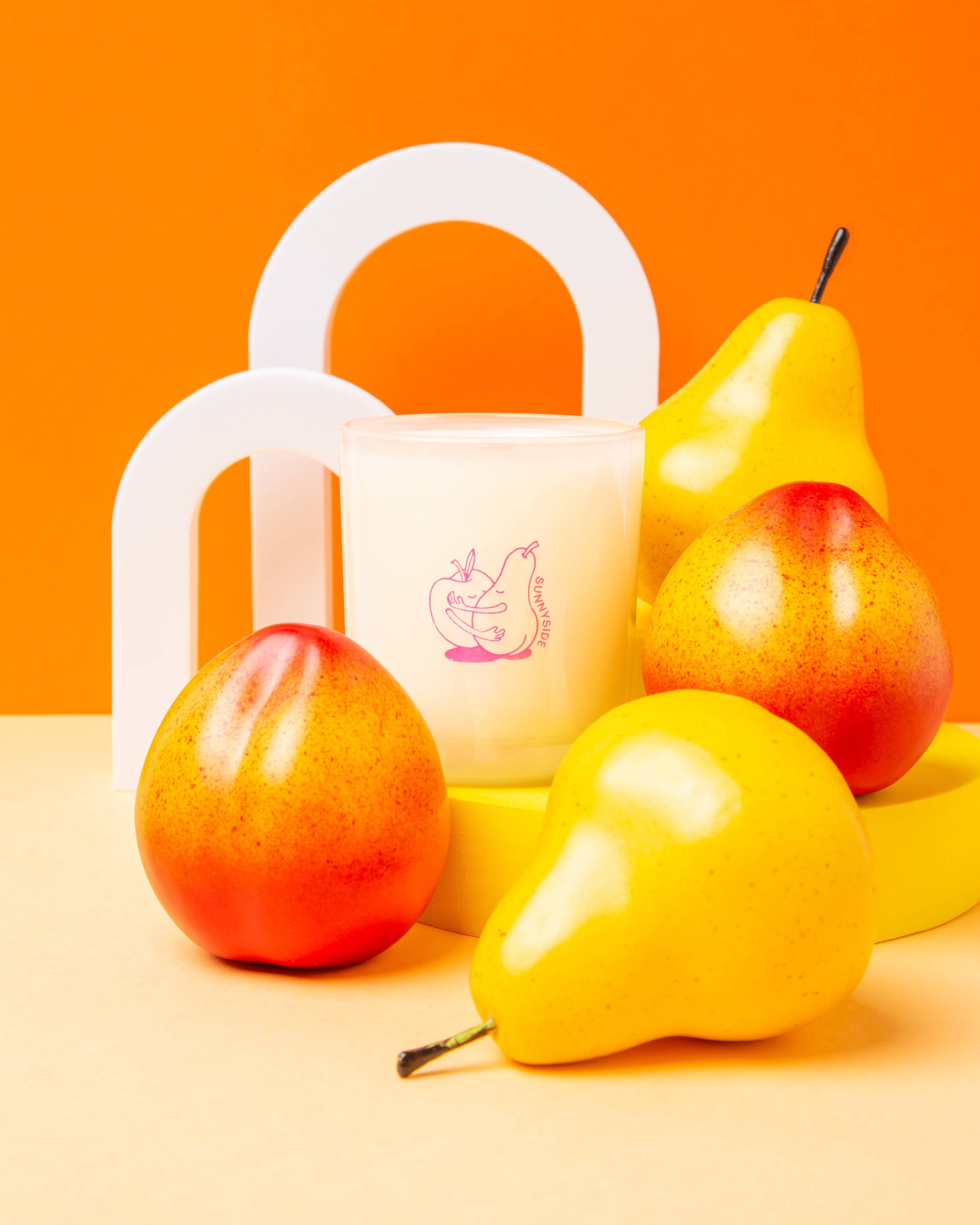 Fruity 8oz candle with wooden wick in reusable glass jar