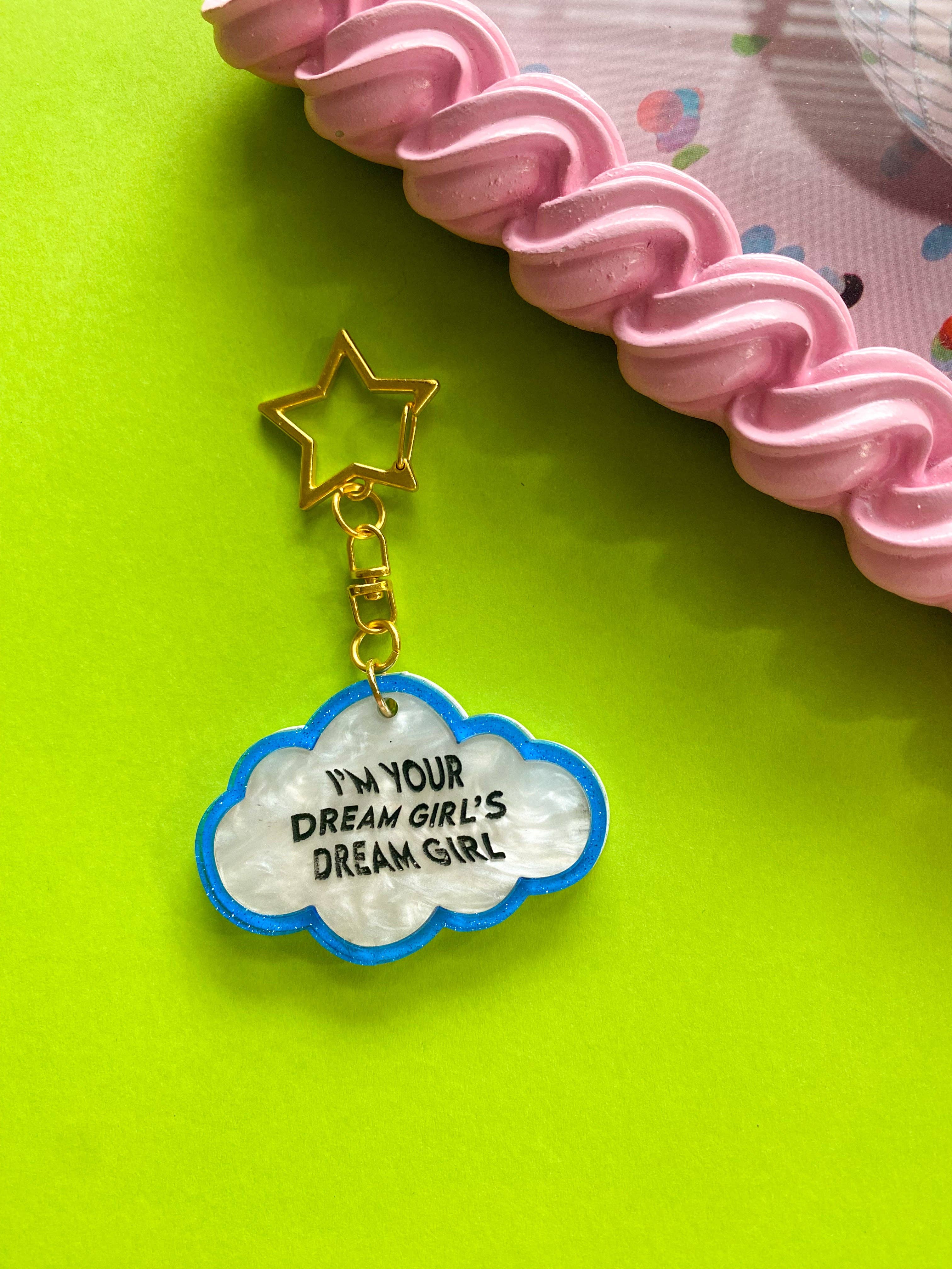 Chappell Roan inspired cloud keychain with gold-plated keyring