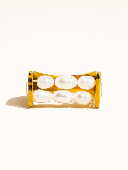Romane 18K Gold Non Tarnish Beaded Pearl Ring