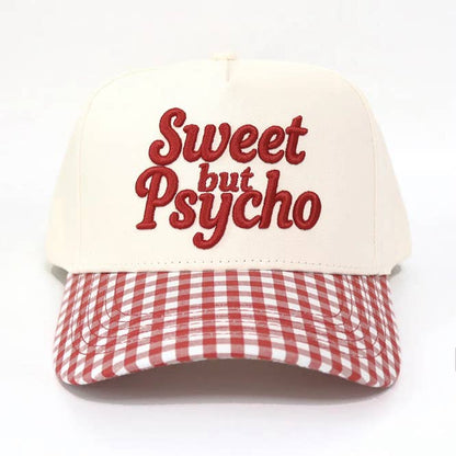 Sweet but Psycho Red Gingham Hat