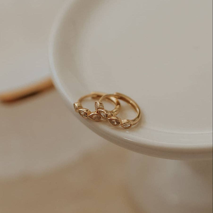 Gold vermeil May Raindrop huggie hoop earrings

