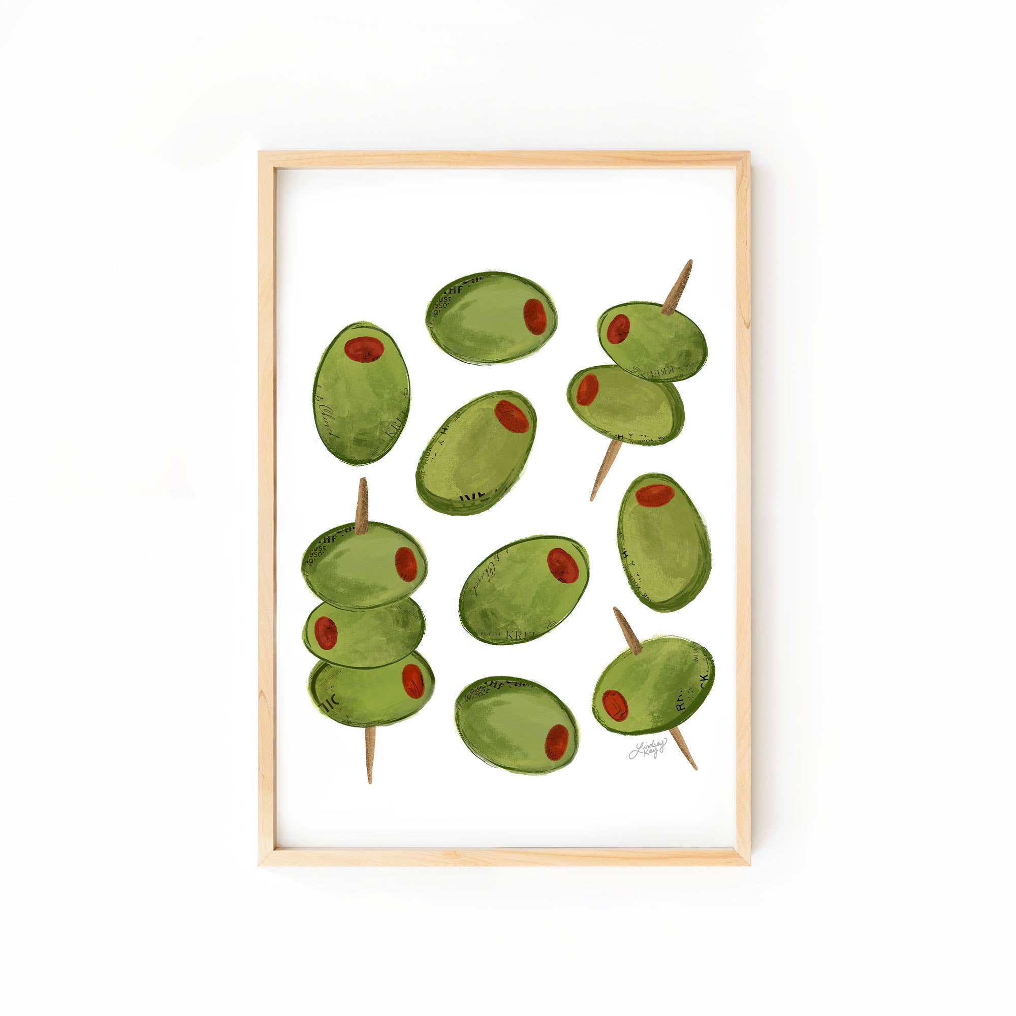 5x7 olive illustration print – perfect for kitchen or bar cart decor prints in knoxville